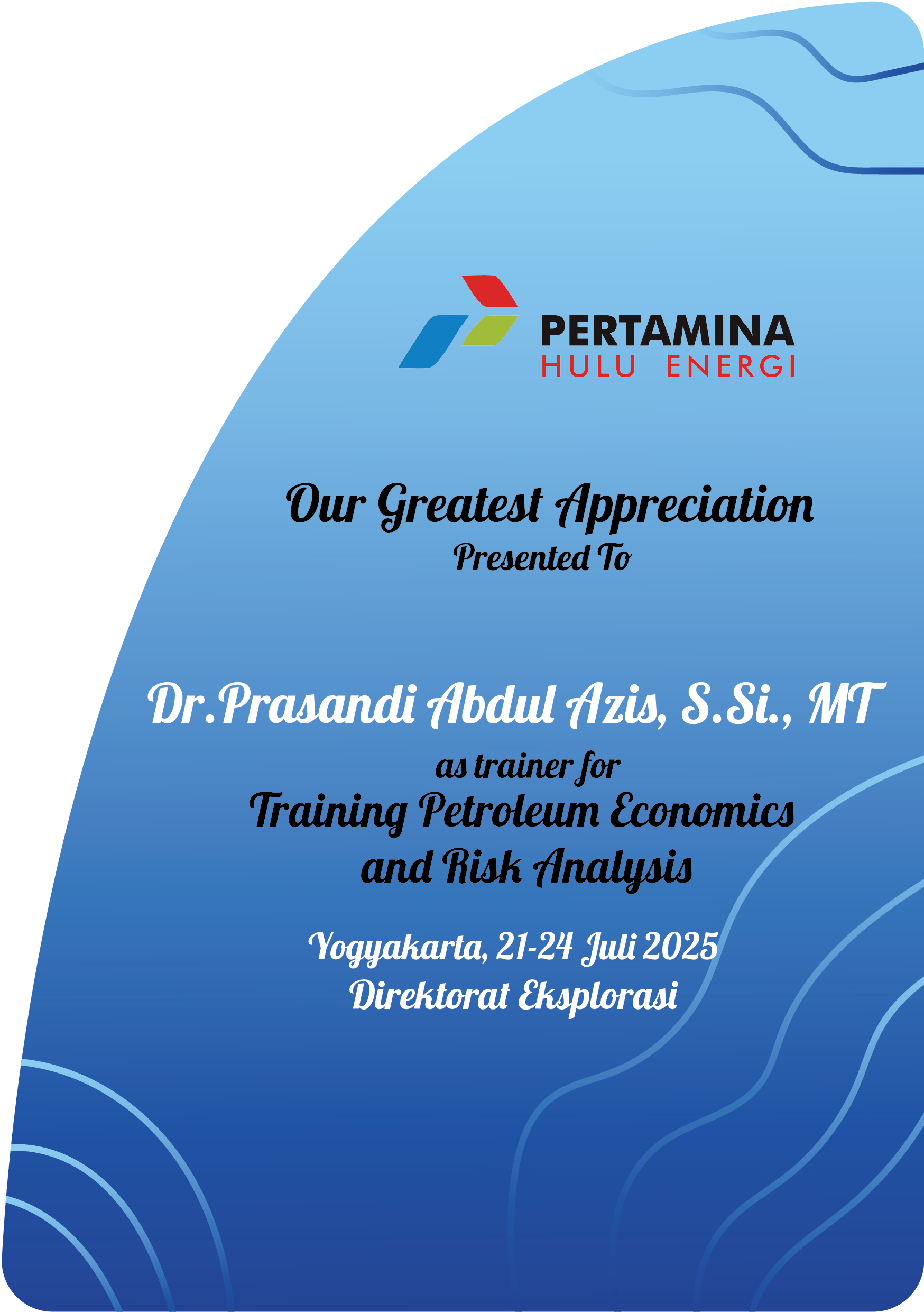 Pertamina Award Plaque